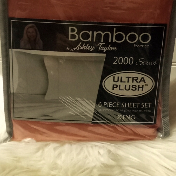 Bamboo Essence King Size Cantelope Orange- 6 Piece Sheet Set - Picture 3 of 10